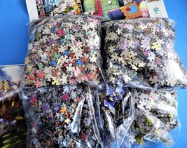 Puzzle Pieces Mixed Lot For Crafts Cardboard Random Over 7000 Pieces 6 P... - $25.74