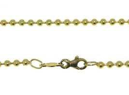 18K Yellow Gold 2.5mm Smooth Balls Ball Spheres Chain Length 60cm 24" Italy Made - $2,805.00