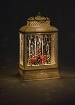 Wintery Scene with Reindeer LED Water Lantern Lights Up 10.6" High with Glitter image 2
