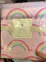 Pottery Barn Kids Rainbow Duvet Cover Pink Queen Girls Room New No Shams  - $99.00