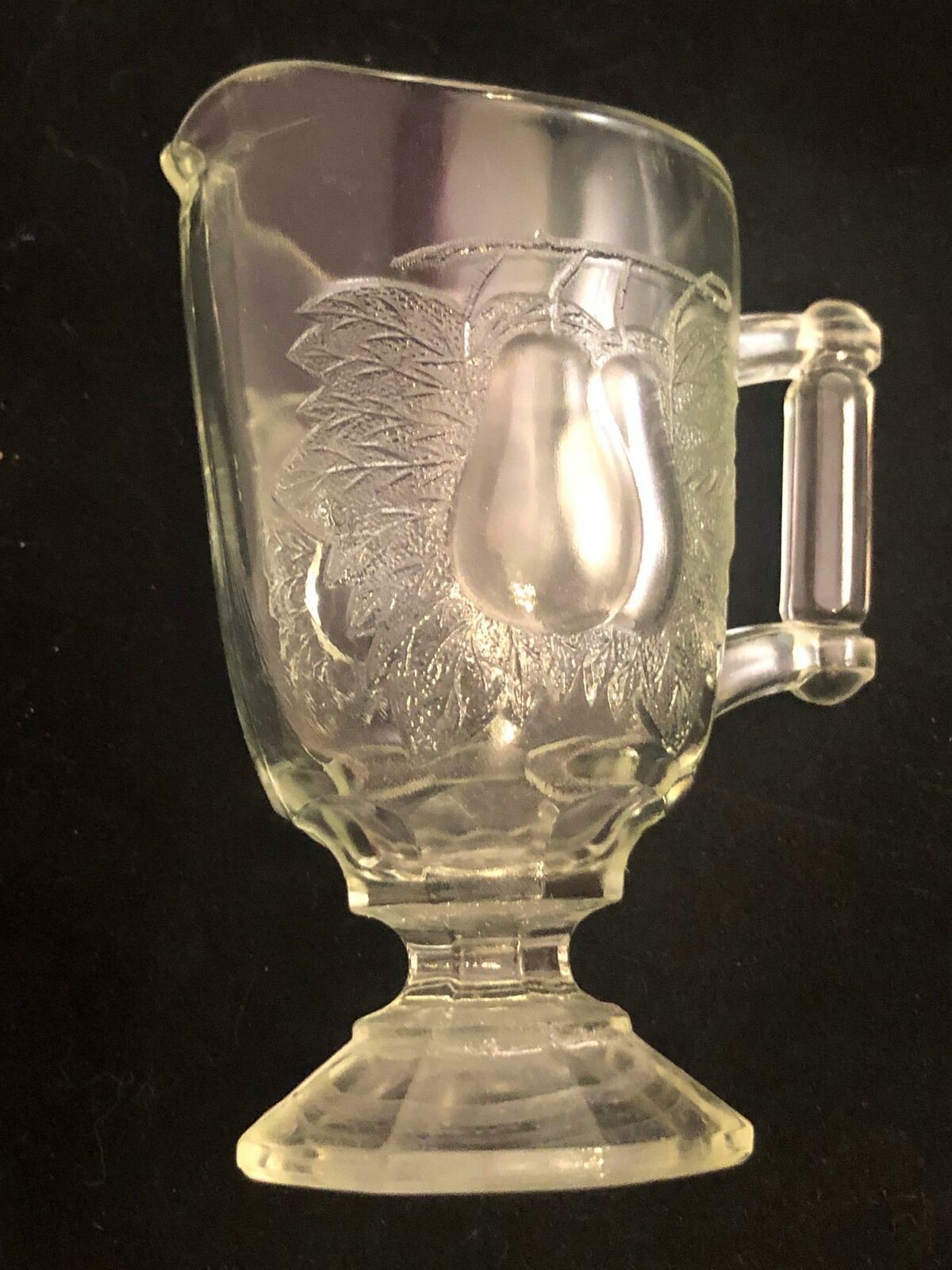 Primary image for Vintage Creamer Jeannette Glass Baltimore Pear Motif