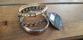 Paparazzi Stretch Bracelet (New) #425 Tri Royals Gold & Silver - $8.58
