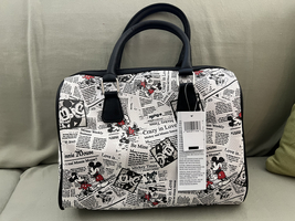 Disney Parks Authentic Mickey Minnie Mouse News Clipping Purse with Strap NEW image 7