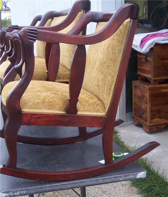 Antique Mahogany Empire Lion Carved Parlor Set-Settee ...