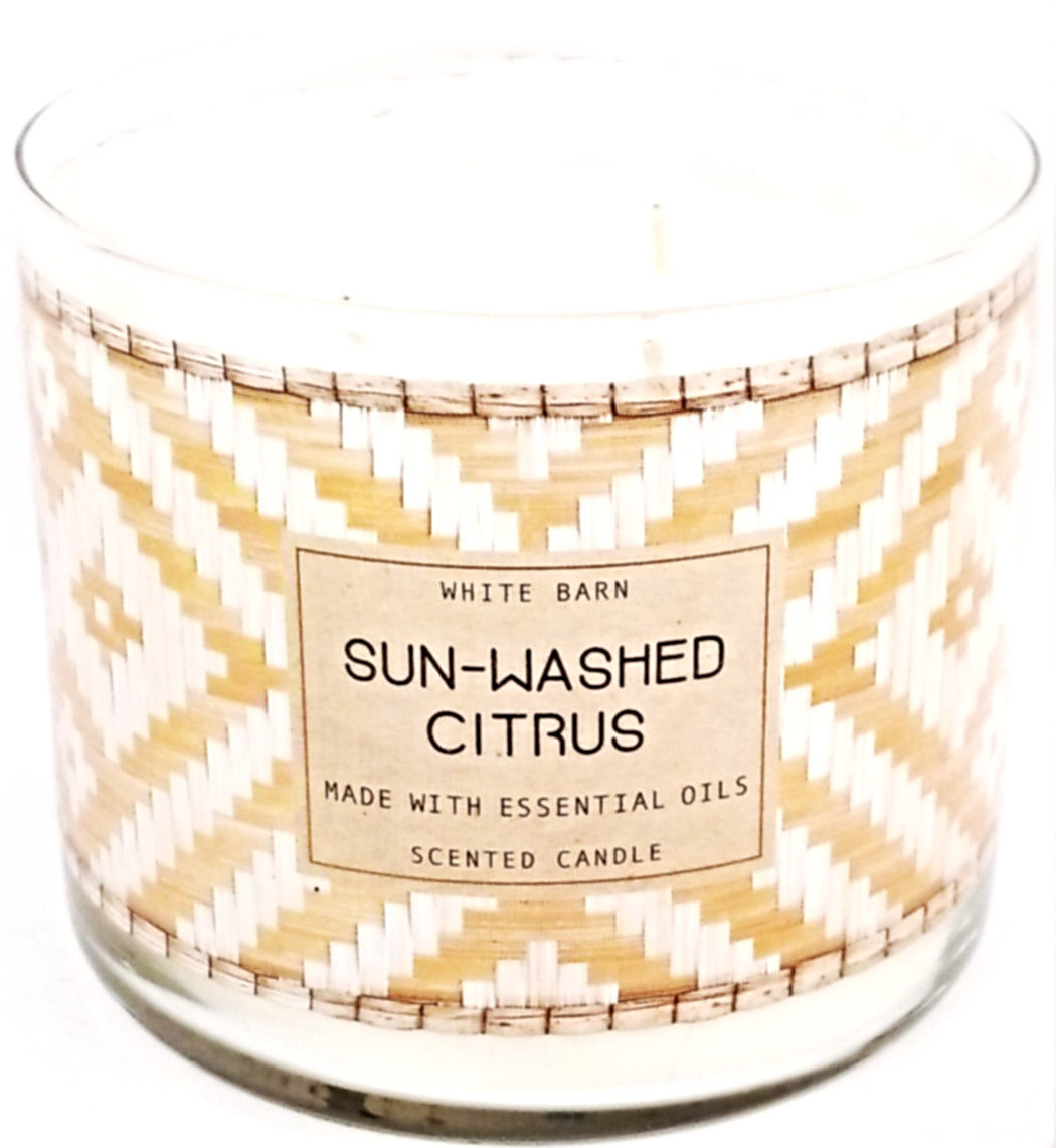 Bath and Body Works Sun Washed Citrus 3 Wick Candle Textured, Woven