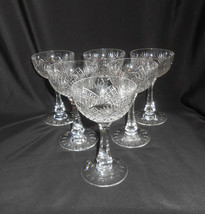Hawkes Crystal Cocktail Liquor Glasses Set of 6 Strawberry Diamond Fan V... - $185.25