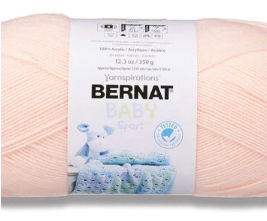 Bernat Baby Sport Yarn, Peach Blossom, 9.8 Oz, 100 Acrylic, 5mm Yarn