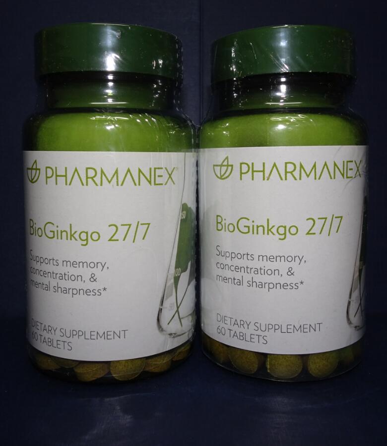 Two pack: Nu Skin Nuskin Pharmanex BioGinkgo 27/7 60 Tablets SEALED x2