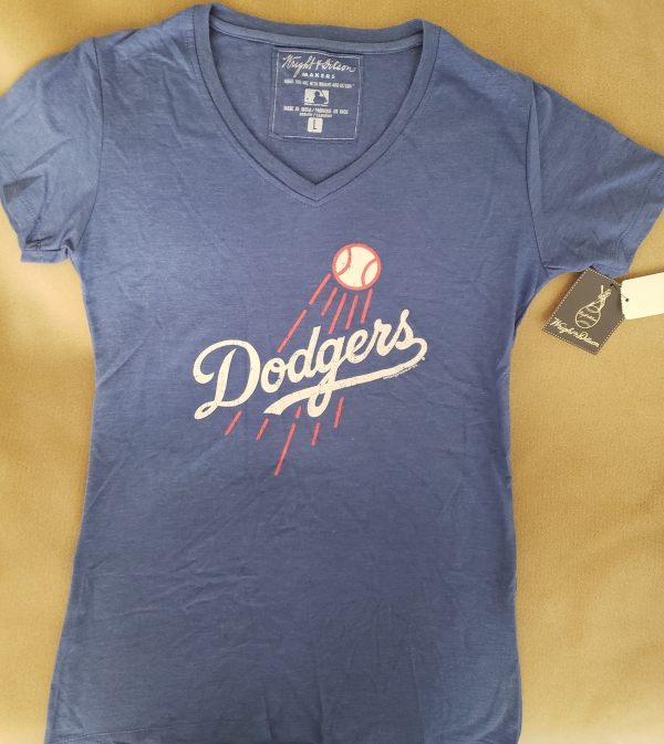 DODGERS Baseball V-Neck T-Shirt, New with tags, Avail Sizes: L & XL ...