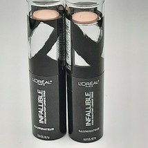 2 L'oreal Paris Infallible Highlight Shaping Stick Highlighter, Slay in Rose - $9.89