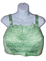 Comfort Choice Lacey Bra Sz 42DDD Full Coverage Wireless Green Floral De... - $16.88