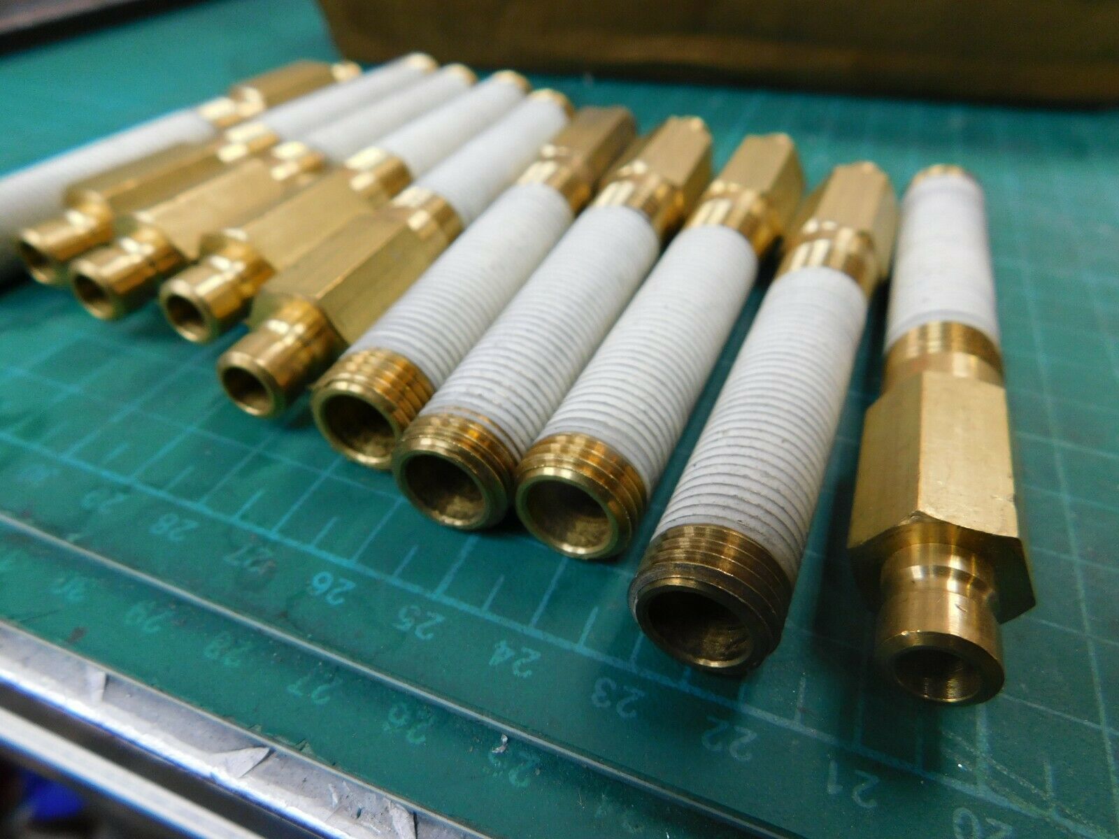 10 New DME JiffyTite Brass Extension Plugs JPB2524 1/4 NPS 4" OAL