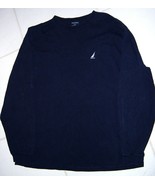 NAUTICA Men&#39;s Shirt with Classic Logo 100% Cotton L/S Dark Blue Size XL - $24.83