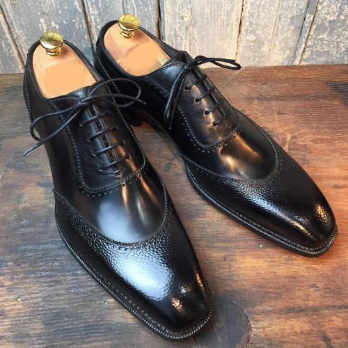 NEW Handmade Men's Black Fancy Shoes, Men's Leather Lace Up Formal ...