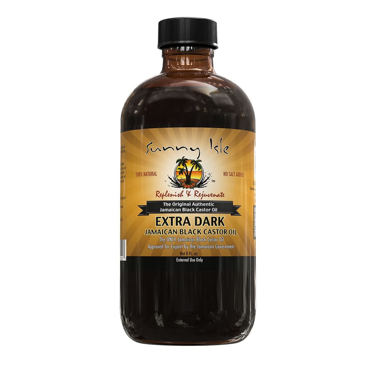 Sunny Isle Extra Dark Jamaican Black Castor Oil, 8 fl. oz. | 100% Natural High P