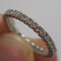 SOLID 18K WHITE GOLD RING WITH WHITE DIAMONDS CT 0.66, ETERNITY, MADE IN ITALY image 2