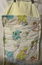 Handmade Baby Quilt Brown Boy &amp; Girl, Blocks, Lamb, Horse, Snap Side Quilt - $29.07
