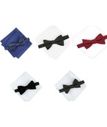 Alfani Men&#39;s Tied Bow Tie and Solid Pocket Square Set Available Colors &amp;... - $19.99