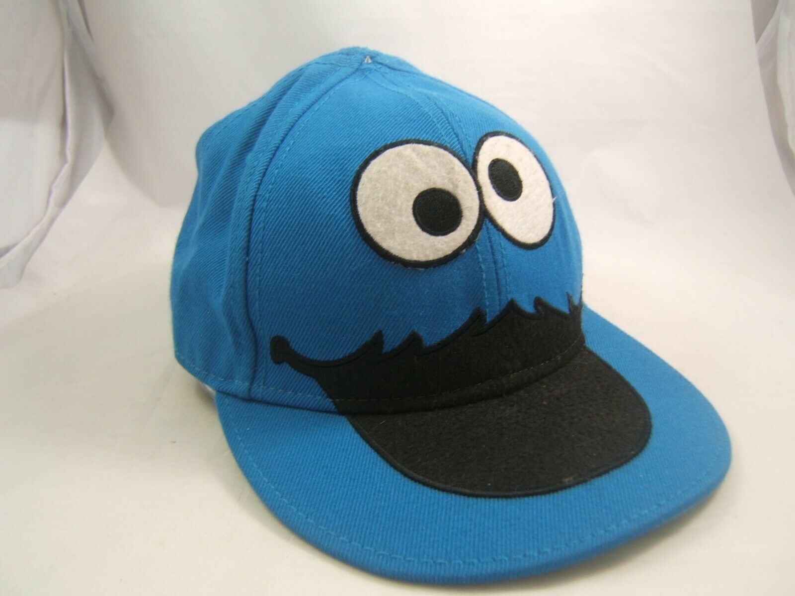 Cookie Monster Sesame Street Hat Blue Fitted 22 1/4" Baseball Cap Hats