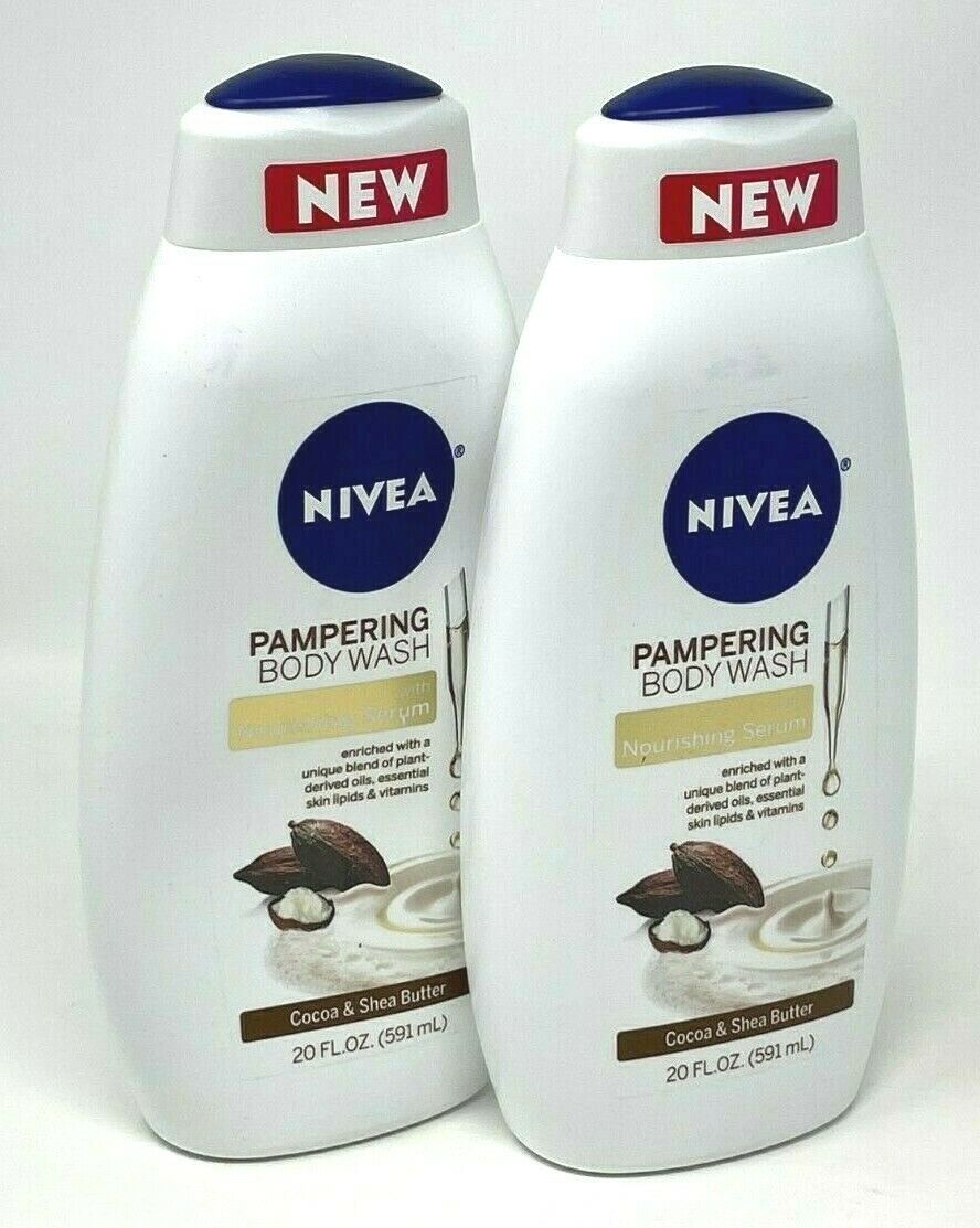 NEW (2PACK) Nivea PAMPERING Body Wash w/ Cocoa Shea Butter Nourishing