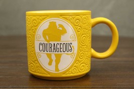 Textured Wizard of OZ Cowardly Lion Yellow Coffee Mug COURAGEOUS by Hallmark - $16.92