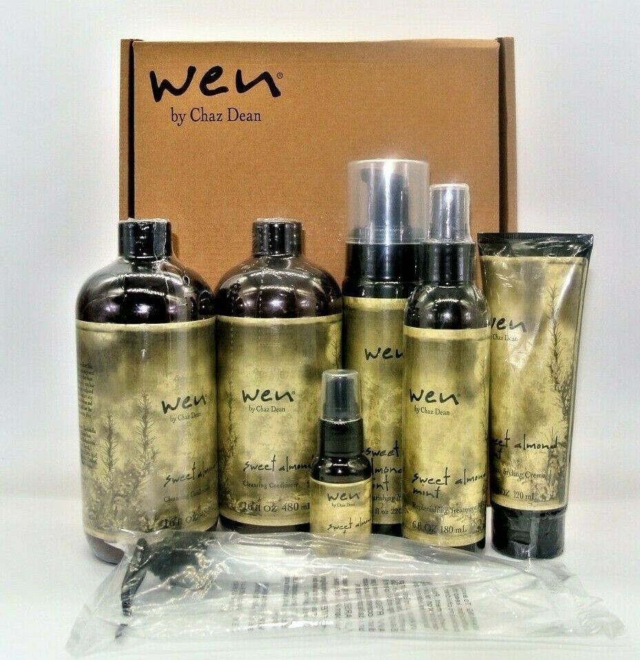 Wen Deluxe Hair Care Sweet Almond Mint 16oz Cleansing Conditioner Set ...