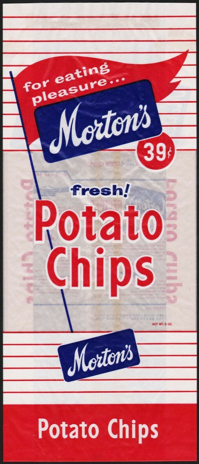 Vintage bag MORTONS POTATO CHIPS Dallas Ft Worth Lubbock El Paso Texas