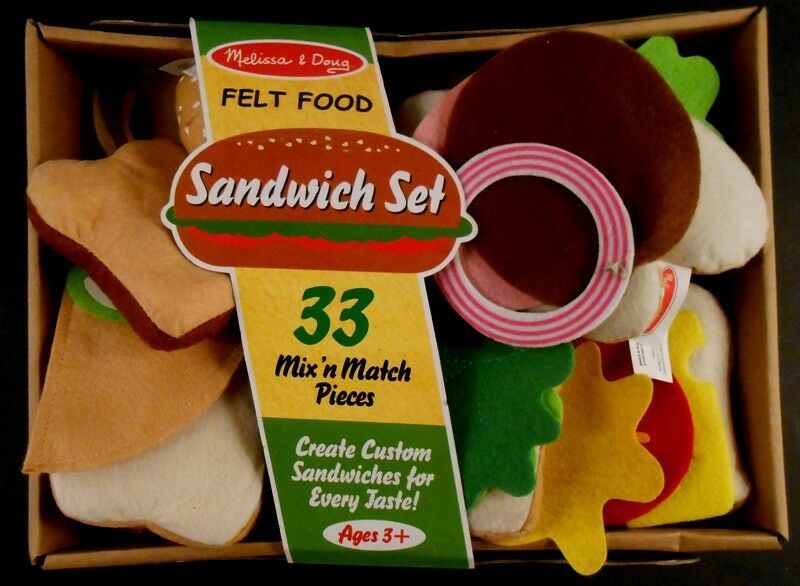 Melissa & Doug Felt Food SANDWICH SET 41 Pieces Ages 3+ Mix & Match - Other