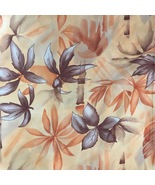 Fabric 2 Prints Rust Tan Leaves with Bamboo And Yellow Rust Butterflies ... - $7.00