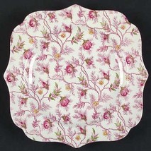 Vintage Spode Square Luncheon Plate in Rosebud Chintz (White Background) by Spod - $63.49