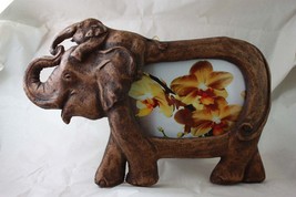 01 Elephant sawdust craft picture frame - Size 4x6 - Handmade - Memorial - Uniqu - $14.00