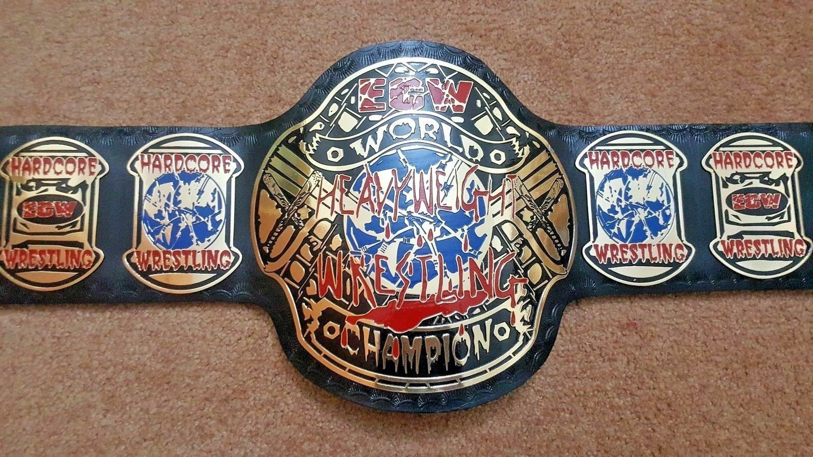 ECW World Hardcore Heavyweight Championship Title Belt Gold Plated ...