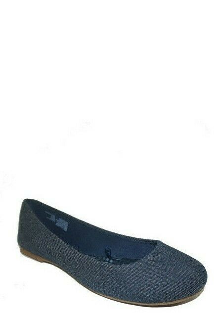 Time And Tru Women's Ballet Flats Denim Chambray Size 8 Round Toe Casual Flat