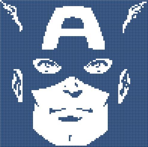 Counted cross stitch pattern marvel captain america 99x98 stitches BN905