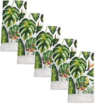 5 pc SAME KITCHEN TOWELS SET, 15&quot; x 25&quot;, LARGE GREEN LEAVES by KC - $17.81