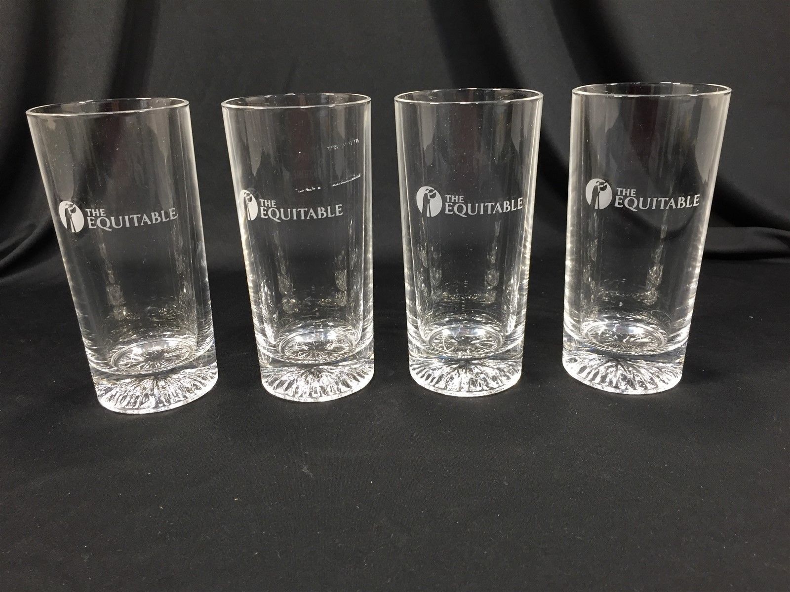 Primary image for (4) Vintage Heavy Bar High Ball Glasses Clear - The Equitable