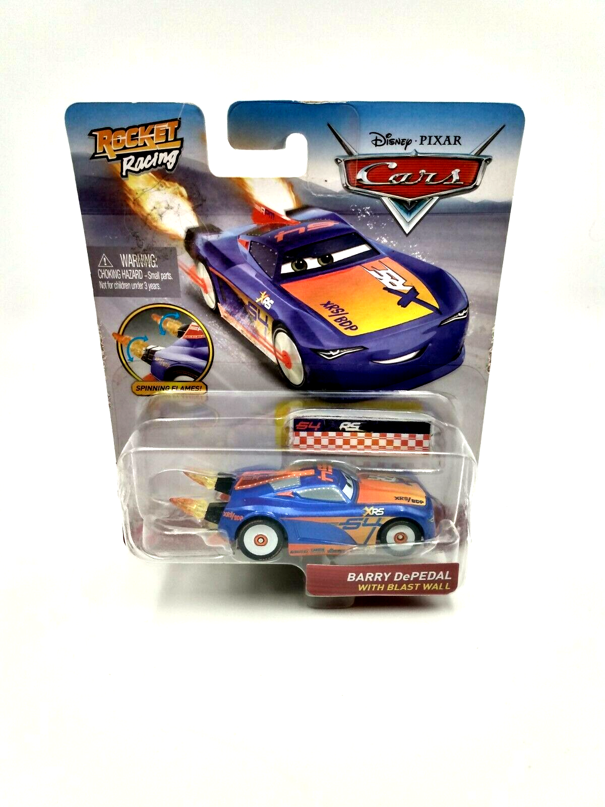 Mattel Disney Pixar Cars Rocket Racing Barry Depedal With Blast Wall 