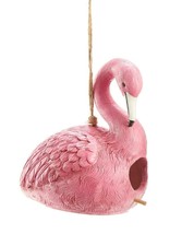 Pink Flamingo Birdhouse Hanging  7.3" high Jute Twine Hanger Florida Wild Bird