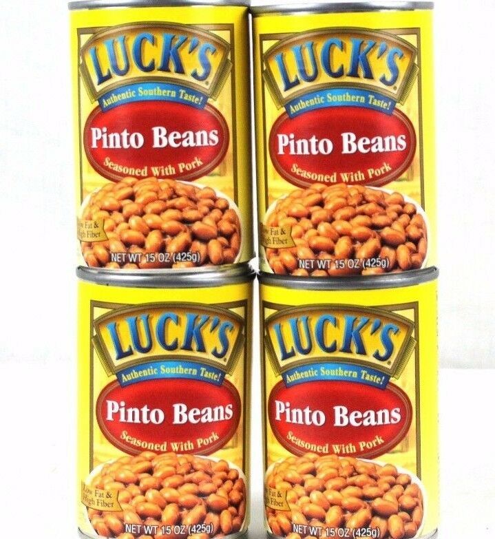 Luck's Pinto Beans Lot of 4 Expire 2020 Lucks Canned Vegetables