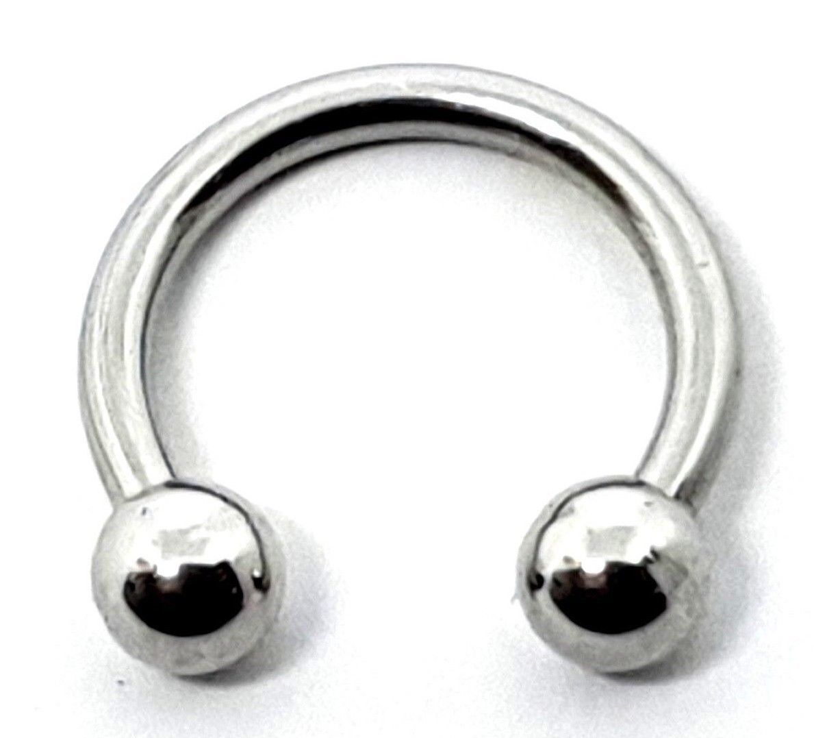 Titanium Circular CBB 8mm 3mm Balls Horseshoe Bar Piercing 16g (1.2mm ...