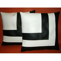 Sofá cama de cuero Almohadas negras Almohada Dos chaise longue Seater 2... - $27.17+