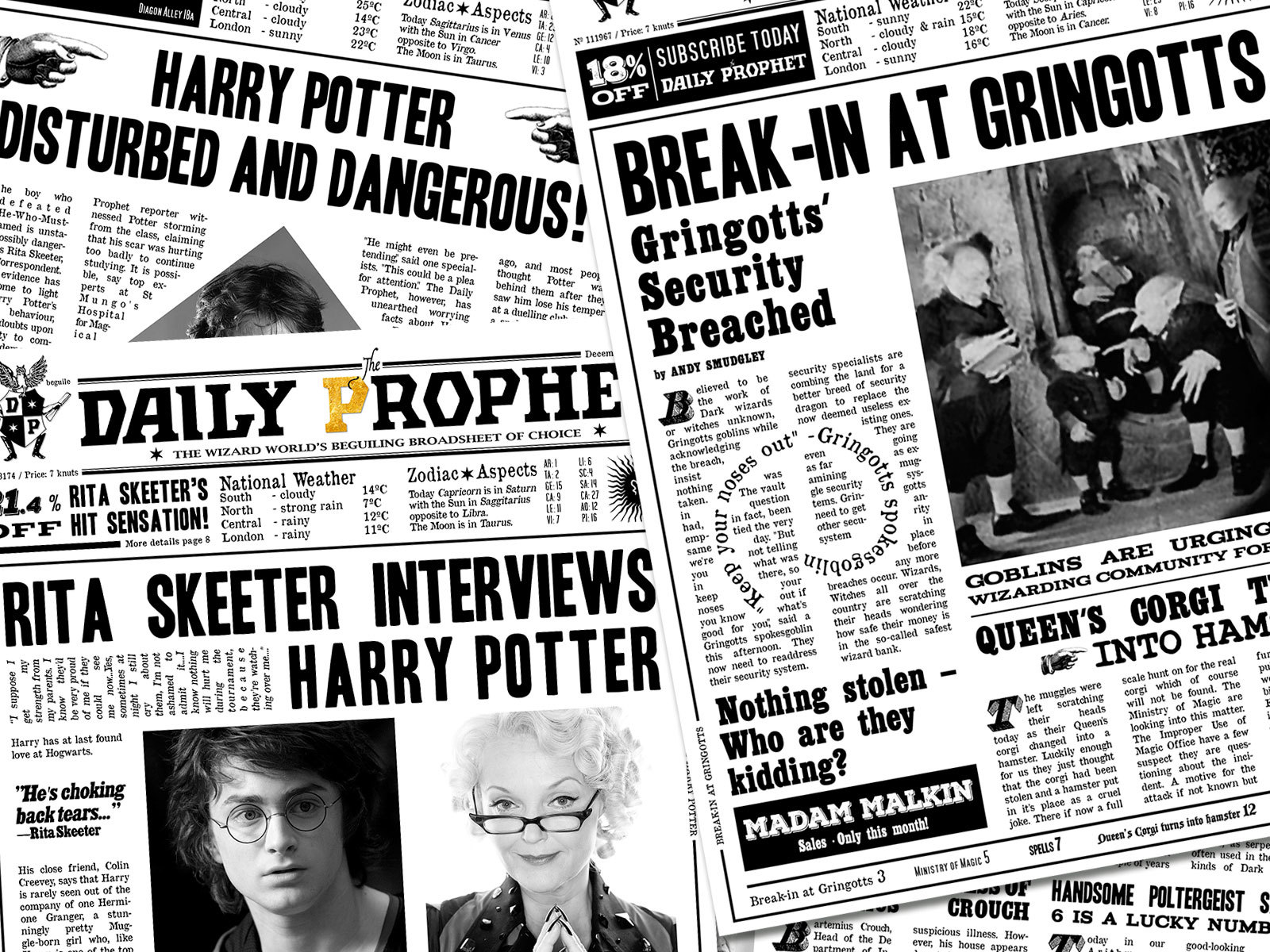 Harry Potter Daily Prophet Pack Harry And 50 Similar Items