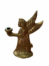 Vintage solid brass angel candle holder small candle 3.5&quot; tall - $18.49