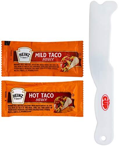 Heinz Hot And Mild Taco Sauce Variety 50 Packets 25 Of Each With By The Cup Sau Measuring 9758