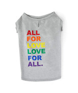 YOULY The Proudest Rainbow All For Love Love For All Dog Graphic T-Shirt, Small - $9.49