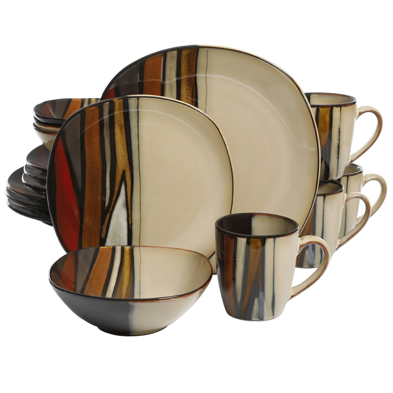 Gibson Overseas, Inc. 99830.16R Matrice Red, Dinnerware Set, Multi