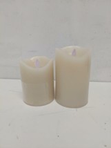 West Elm Flicker Flameless Candle (Set of 2) Ivory 3x5 & 3x4, New/Box Distressed - $51.17