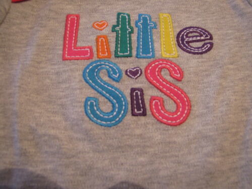 Baby Girls "Little Sis"  12M 12 month long sleeve Bodysuit gray Carter's NWT^^ - $10.29