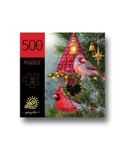 Jigsaw Puzzle Christmas Cardinal Design 500 Piece  28" x 20" Durable Fit Pieces 