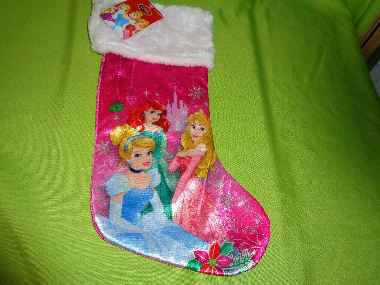 Disney Christmas Stocking 3 Princess Belle Cinderella And Ariel New